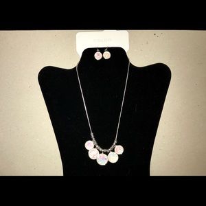 “Color” Opal & Silver Necklace w/ Free Earrings